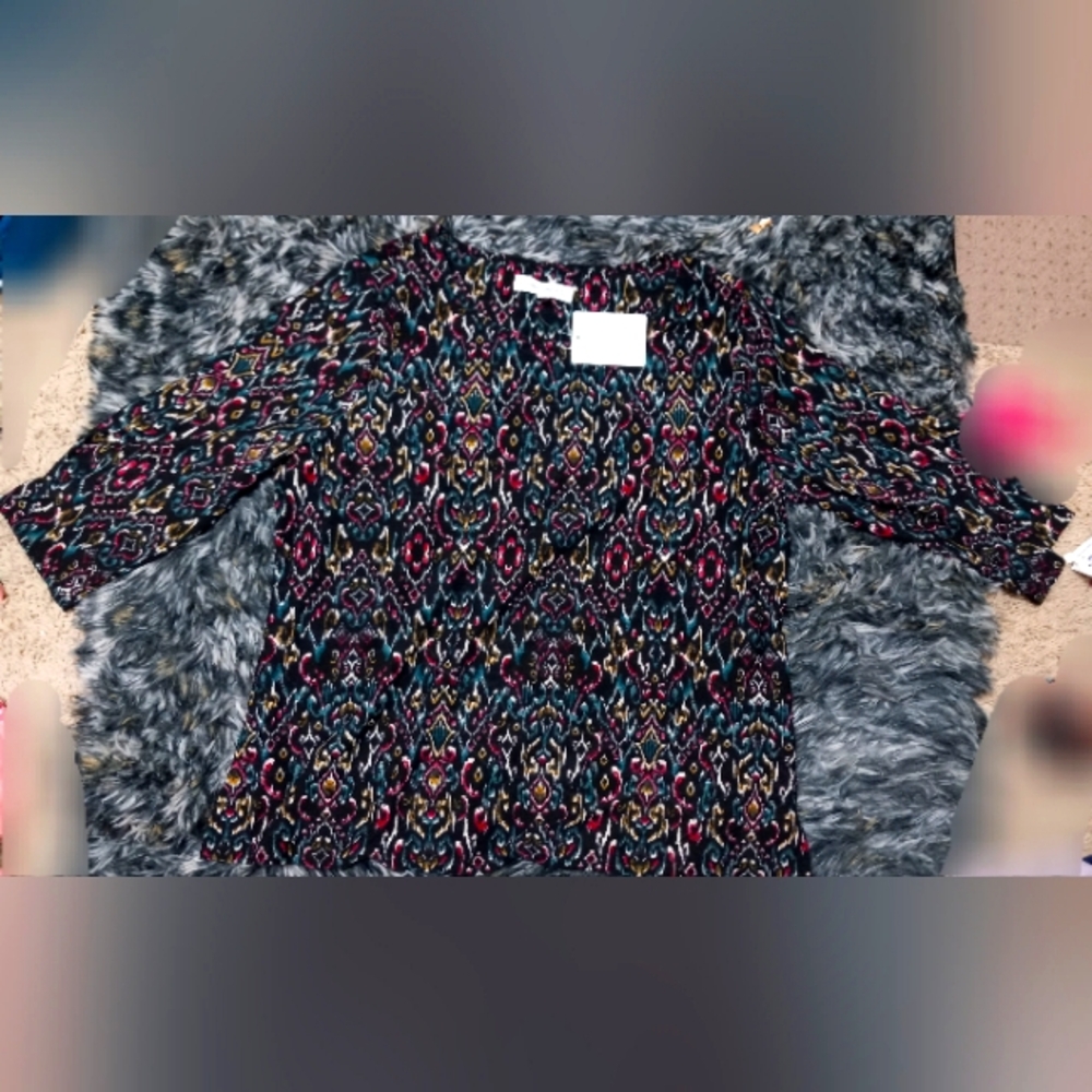 Emily Daniels Long Sleeve Printed Blouse